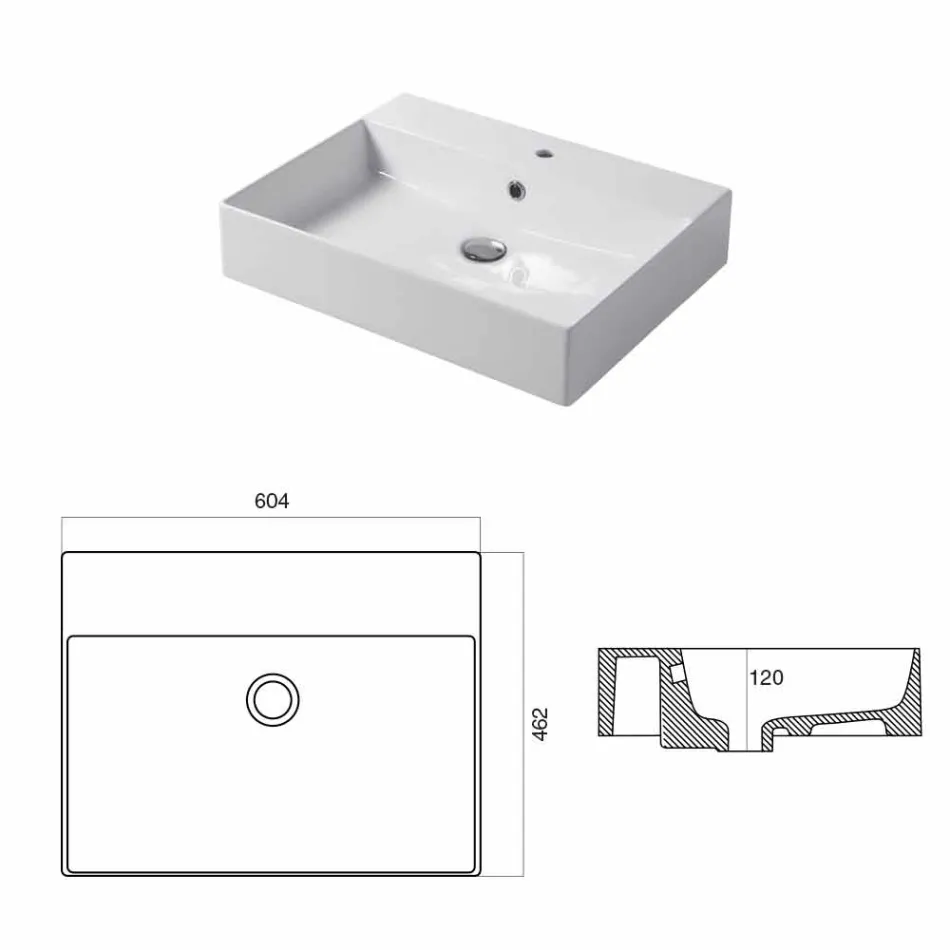 Lavabo de un orificio para soporte o pared en cerámica Coliviata Colivi viadurini