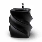 Lavabo de diseño moderno negro lavabo Twist hecho en Italia viadurini