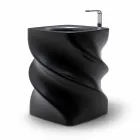 Lavabo de diseño moderno negro lavabo Twist hecho en Italia viadurini