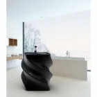 Lavabo de diseño moderno negro lavabo Twist hecho en Italia viadurini
