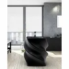 Lavabo de diseño moderno negro lavabo Twist hecho en Italia viadurini