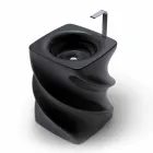 Lavabo de diseño moderno negro lavabo Twist hecho en Italia viadurini