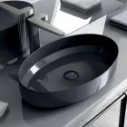 Lavabo sobre encimera óvalo de cerámica hecho en Italia, Yoel viadurini
