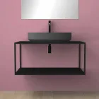 Lavabo sobre encimera óvalo de cerámica hecho en Italia, Yoel viadurini