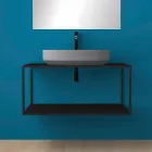 Lavabo sobre encimera óvalo de cerámica hecho en Italia, Yoel viadurini