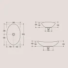 Lavabo sobre encimera ovalado de cerámica brillante Made in Italy - Jumper viadurini