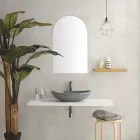 Lavabo sobre encimera ovalado de cerámica brillante Made in Italy - Jumper viadurini