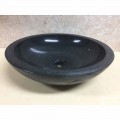 Lavabo sobre encimera negro de piedra natural modelo Ziva