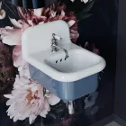 Lavabo rectangular suspendido de cerámica para baño - Elodie viadurini