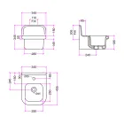 Lavabo rectangular suspendido de cerámica para baño - Elodie viadurini