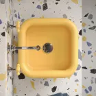 Lavabo sobre encimera de cerámica rectangular - Marine viadurini