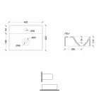 Lavabo cuadrado o rectangular de cerámica de diseño moderno Hecho en Italia - Act viadurini