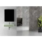 Lavabo moderno rectangular sobre encimera o suspendido 60x30 cm en cerámica - Actuar viadurini