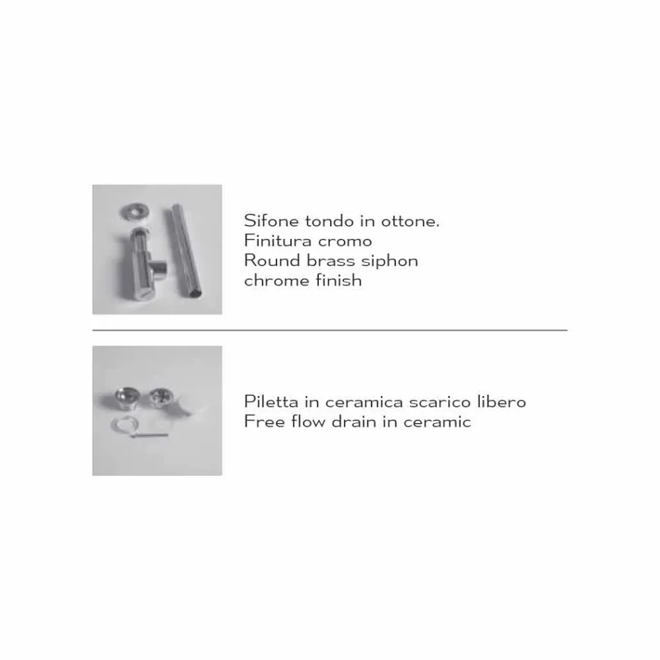 Lavabo moderno rectangular sobre encimera o suspendido 60x30 cm en cerámica - Actuar viadurini