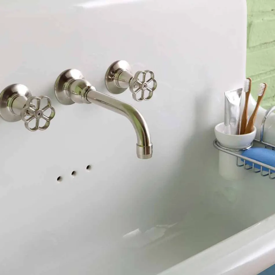 Lavabo rectangular de cerámica de pared de estilo moderno Henry viadurini