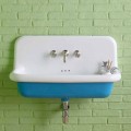 Lavabo rectangular de cerámica de pared de estilo moderno Henry