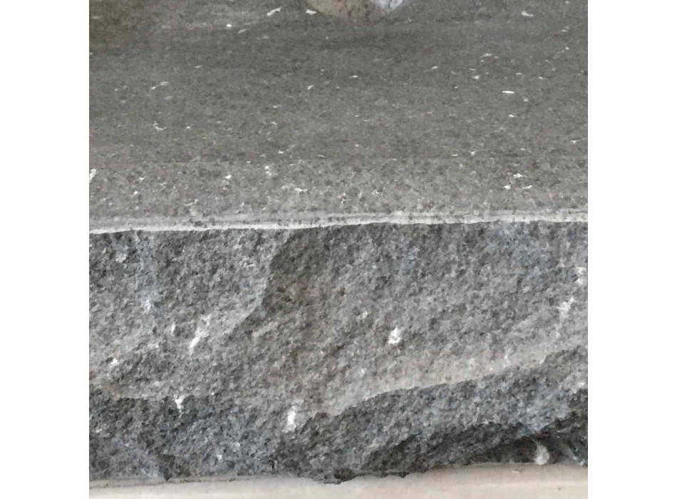 Lavabo rectangular a mano Nisa de piedra andesita viadurini