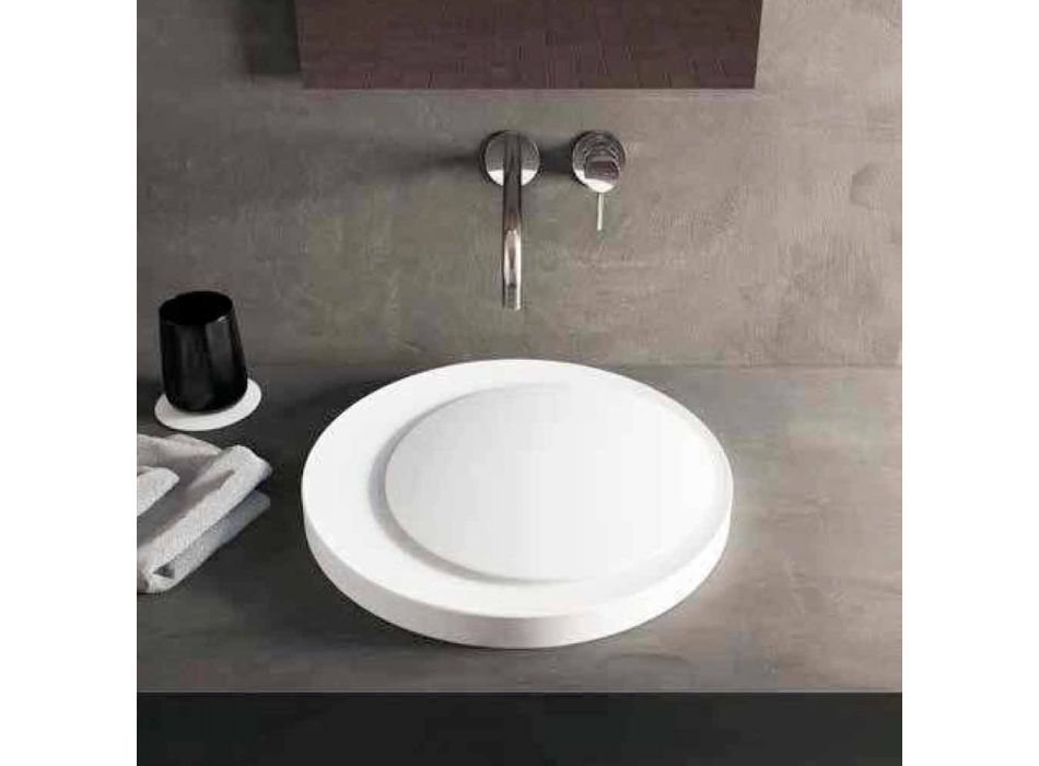 Lavabo de baño independiente de diseño redondo producido en Italia Crema viadurini