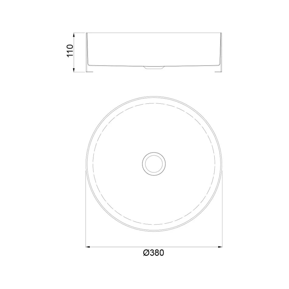 Lavabo sobre encimera redondo en acero inoxidable en diferentes acabados - Fiordaliso viadurini
