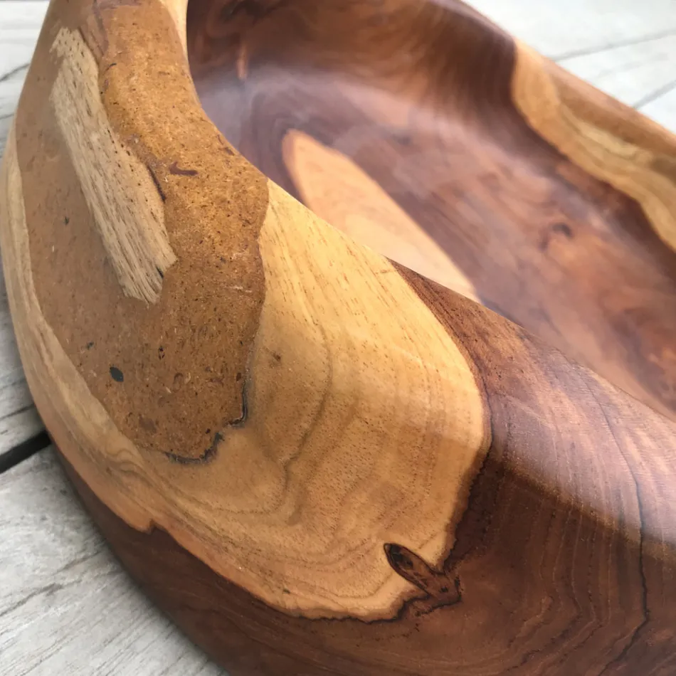 Lavabo sobre encimera moderno en teca natural pulida natural - Zino viadurini