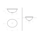 Lavabo semiencastrado en Fire Clay con banda en diferentes acabados - Botticino viadurini