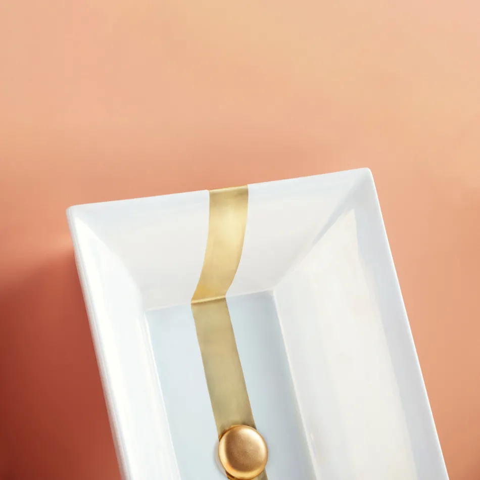 Lavabo semiencastrado en Fire Clay de Diferentes Acabados Made in Italy - Ultima viadurini