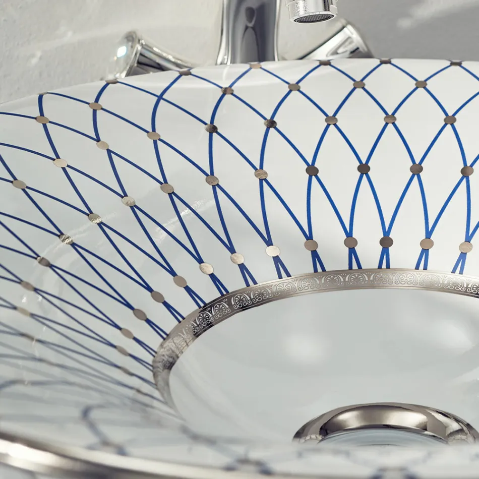 Lavabo semiencastrado en Fire Clay en diferentes acabados Made in Italy - Capatosta viadurini