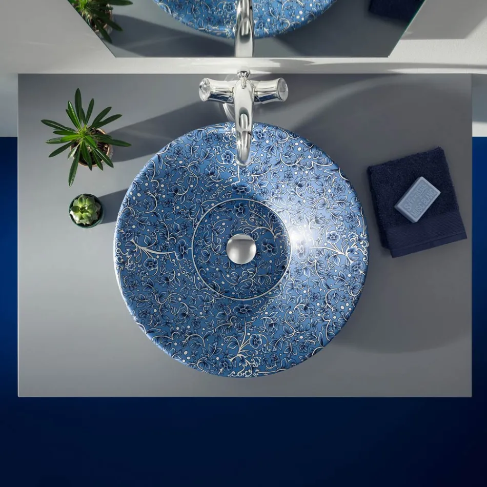 Lavabo semiencastrado en Fire Clay en diferentes acabados Made in Italy - Capatosta viadurini