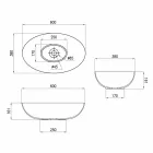 Lavabo sobre encimera de cerámica esférica Ø60cm Hecho en Italia Leivi viadurini