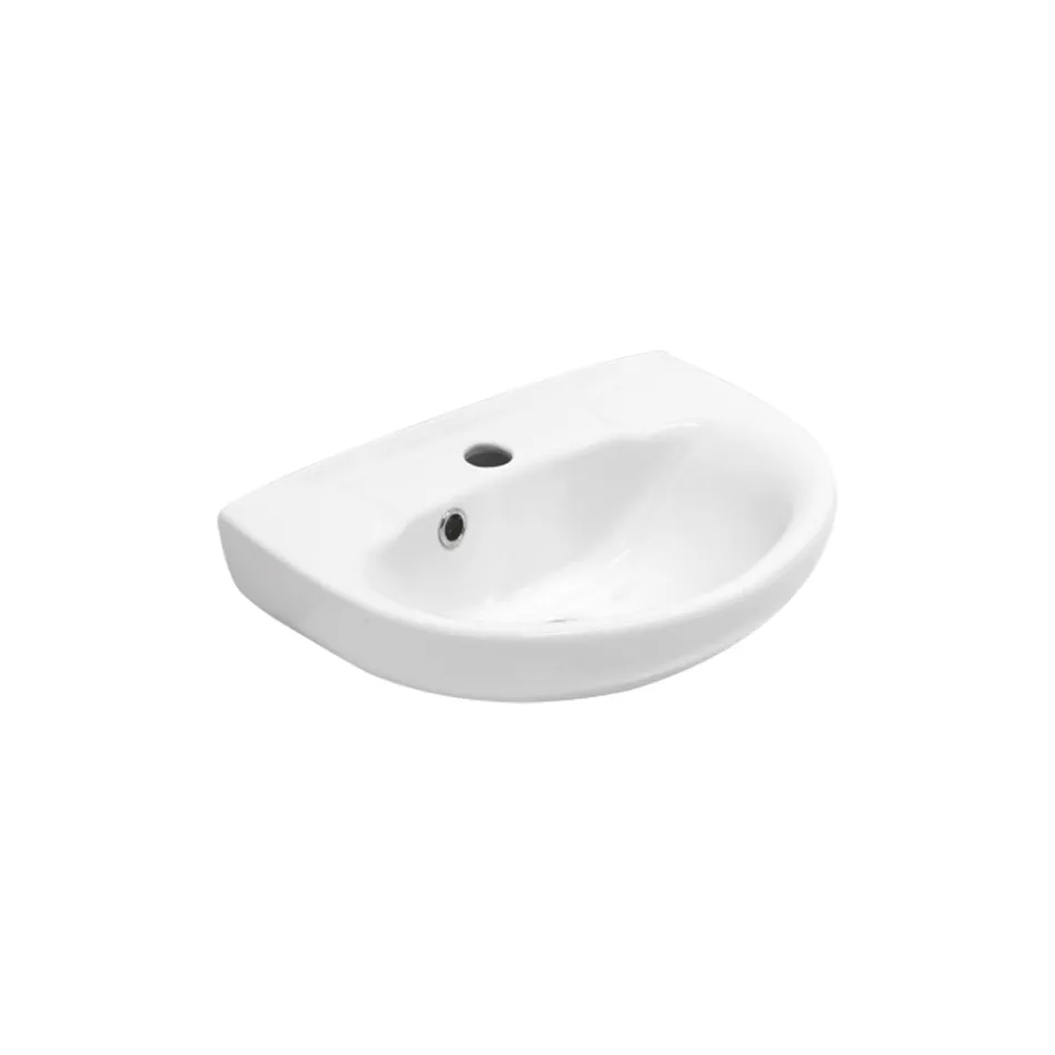 Lavabo de cerámica blanca suspendido con un elegante diseño moderno - Sílice viadurini