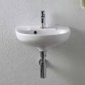 Lavabo de pared monomando de cerámica blanca de diseño clásico - Sílice