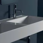 Lavabo de cerámica de pared de diseño moderno Sun 120x45 cm made in Italy viadurini