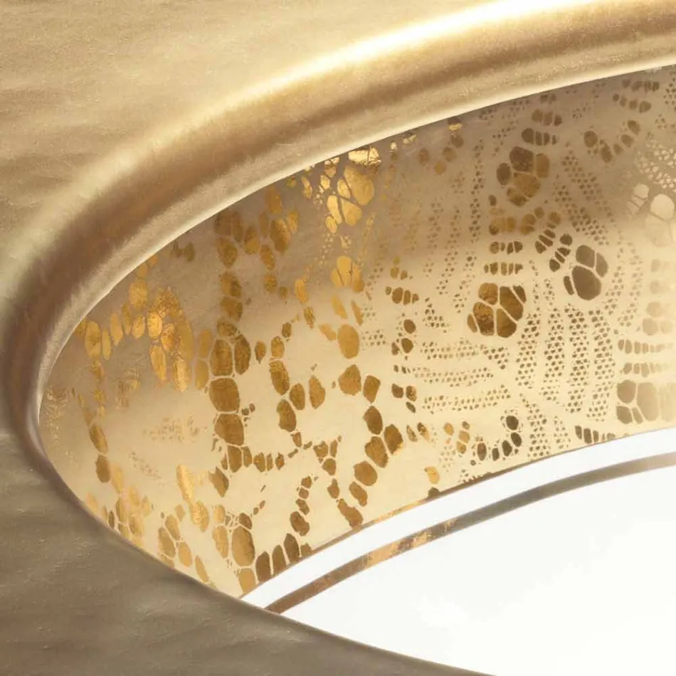 Fregadero bajo encimera en arcilla de fuego y oro hecho a mano en Italia, Egeo viadurini