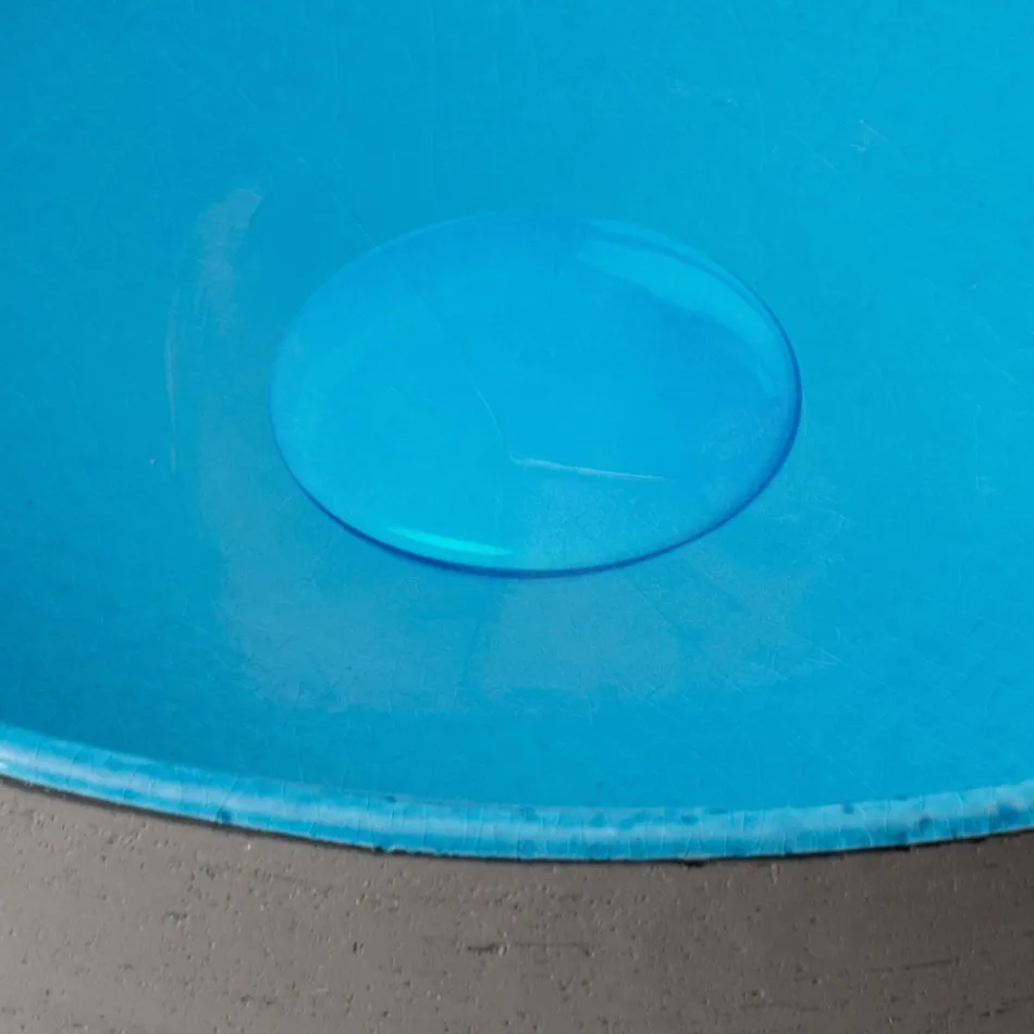 Lavabo sobre encimera en Raku oscuro fabricado en Italia - Drip viadurini