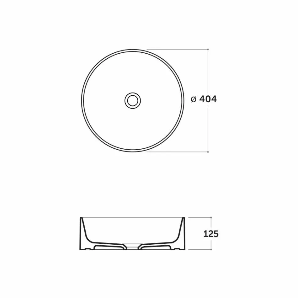 Lavabo redondo de 40 cm en color blanco o cerámica coloreada Leivi viadurini