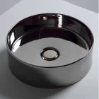 Sun Circle redondo lavabo de cerámica con un diámetro de 40 cm viadurini
