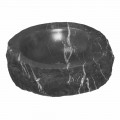 Lavabo sobre encimera de mármol crudo redondeado Marquinia negro Hecho en Italia - Bernini
