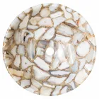 Encimera redonda apoyo piedra de ágata Mila, de una sola pieza viadurini