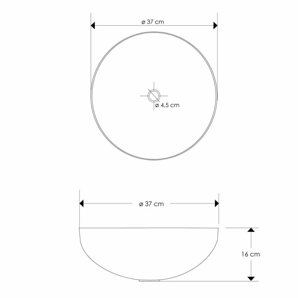 Lavabo sobre encimera redondo moderno en nikel loano metal viadurini