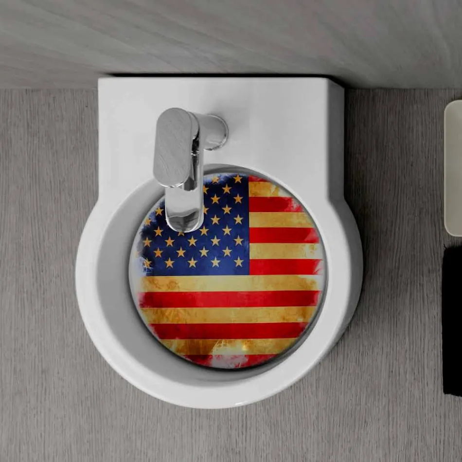 Lavabo sobre encimera de diseño / suspensión hecho en Italia Tor viadurini