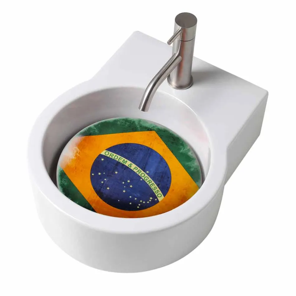 Lavabo sobre encimera de diseño / suspensión hecho en Italia Tor viadurini