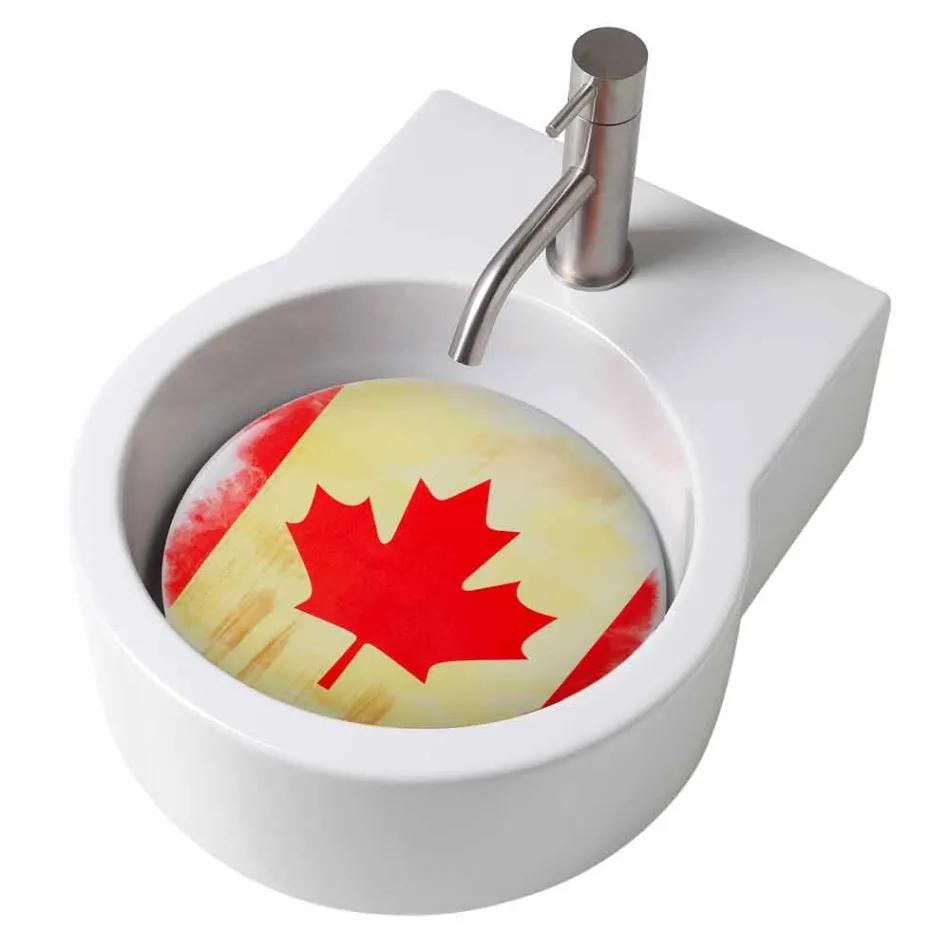 Lavabo sobre encimera de diseño / suspensión hecho en Italia Tor viadurini