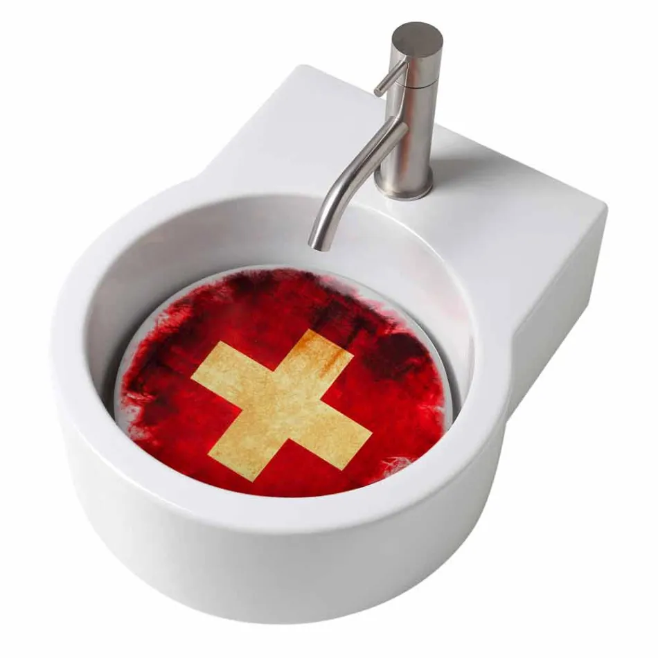 Lavabo sobre encimera de diseño / suspensión hecho en Italia Tor viadurini