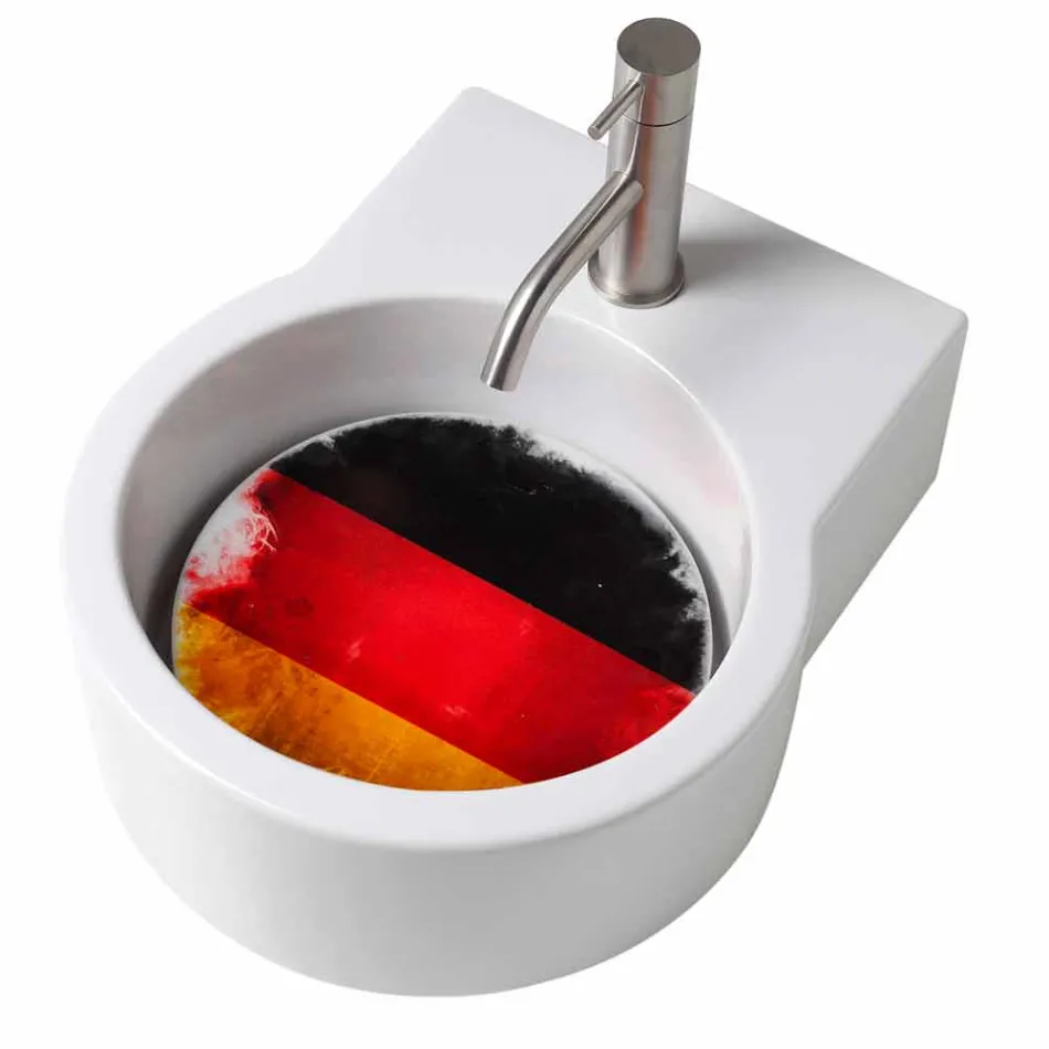 Lavabo sobre encimera de diseño / suspensión hecho en Italia Tor viadurini