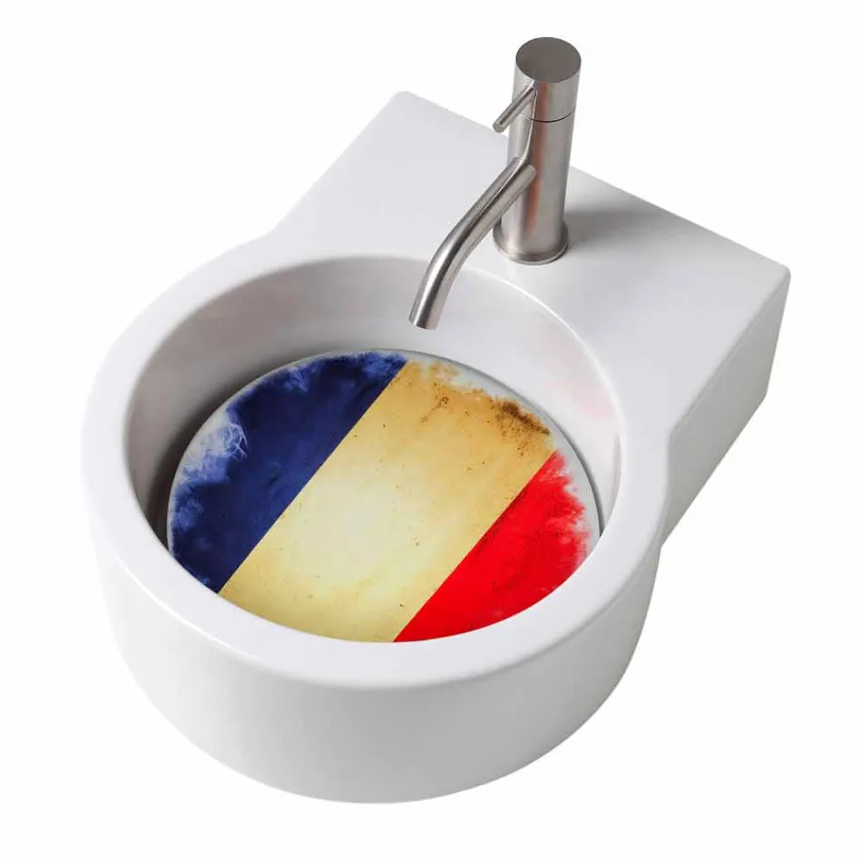 Lavabo sobre encimera de diseño / suspensión hecho en Italia Tor viadurini