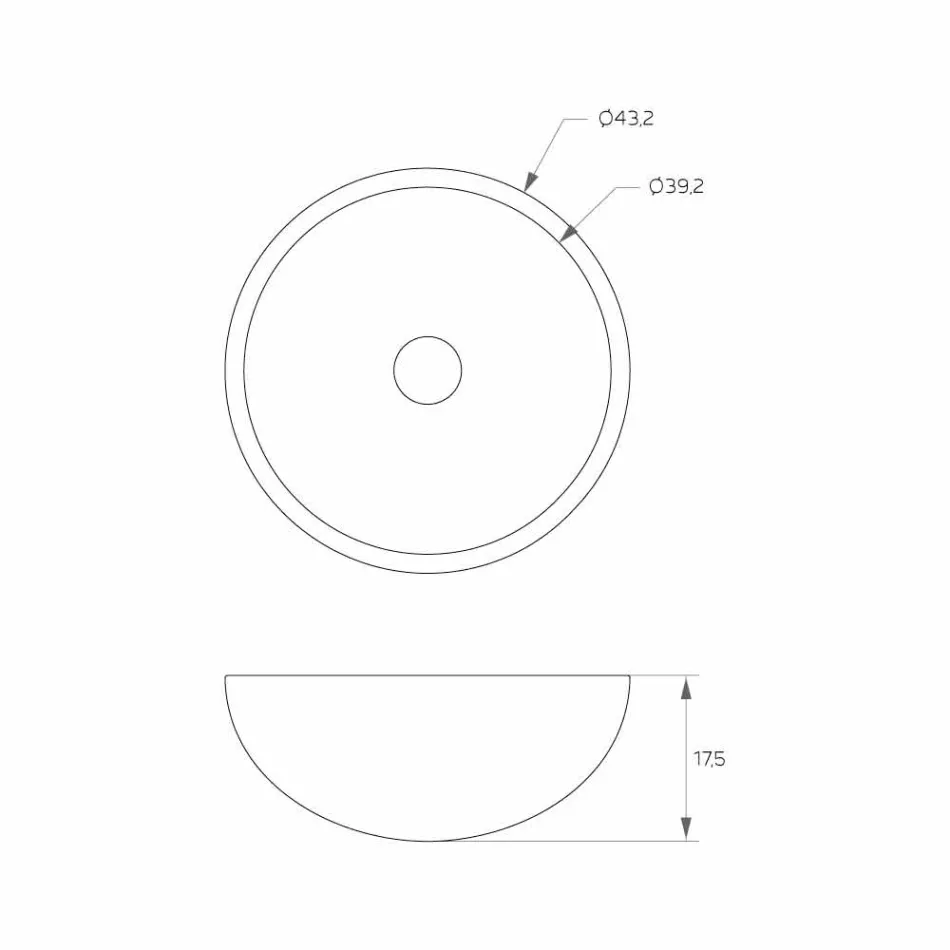 Lavabo de pie circular independiente hecho en Italia, Donnas viadurini