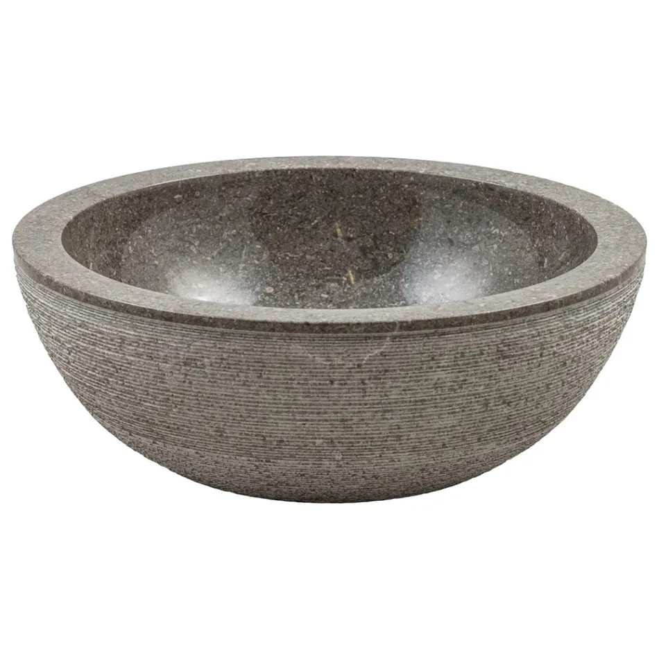 Fregadero sobre encimera circular en mármol hecho a mano, Bucine viadurini
