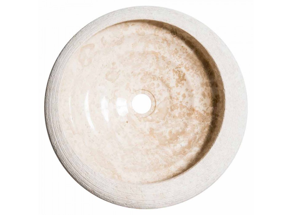 Lavabo circular de mármol blanco, Bucciano viadurini
