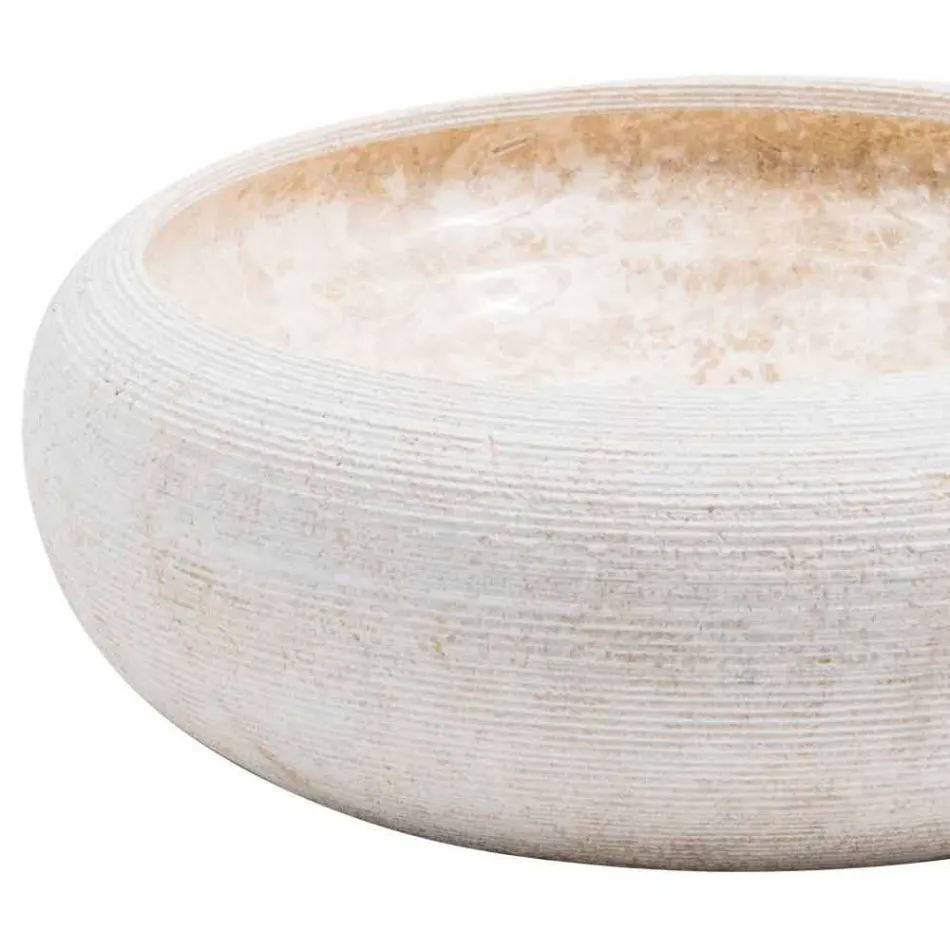 Lavabo circular de mármol blanco, Bucciano viadurini