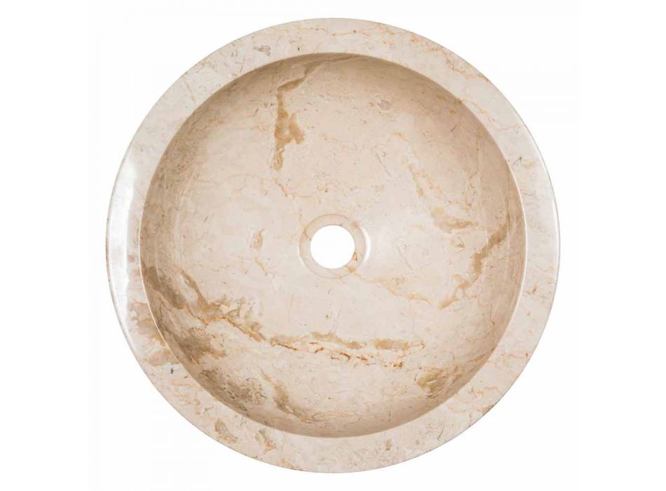 Lavabo sobre encimera de diseño en mármol blanco, Budoni viadurini